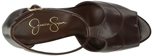 Jessica Simpson Women's Dany T-Strap Platform Sandal Wedge, Ganache, 12