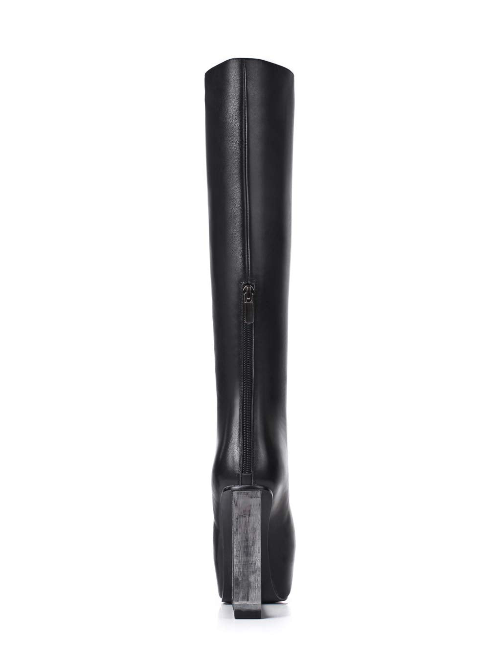 Black TinaCus Women's Handmade Genuine Leather Calf Boot