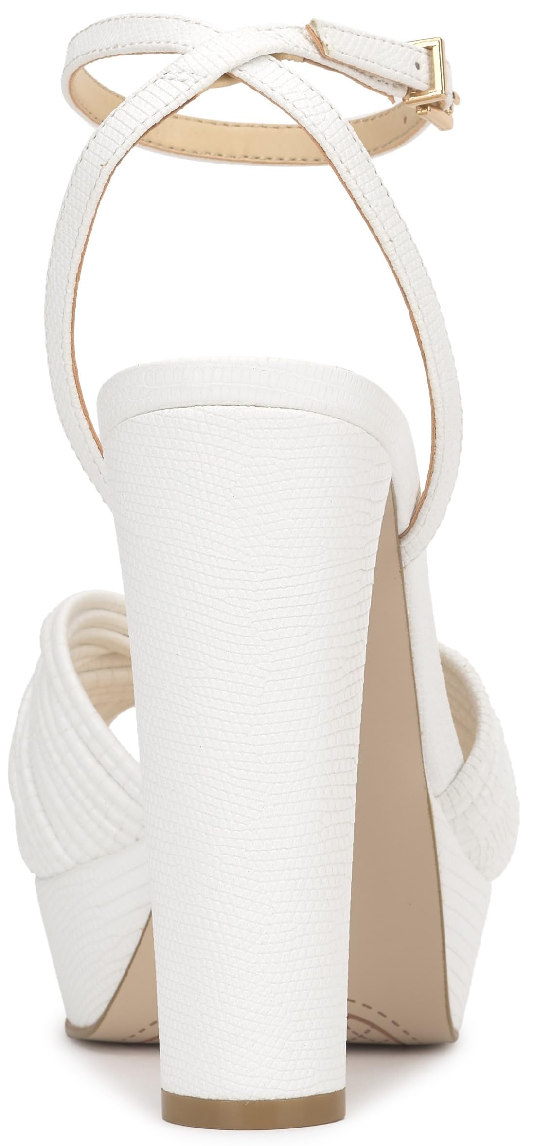 Jessica Simpson Women's Immie Platform Sandal, White Mini Lizard, 11