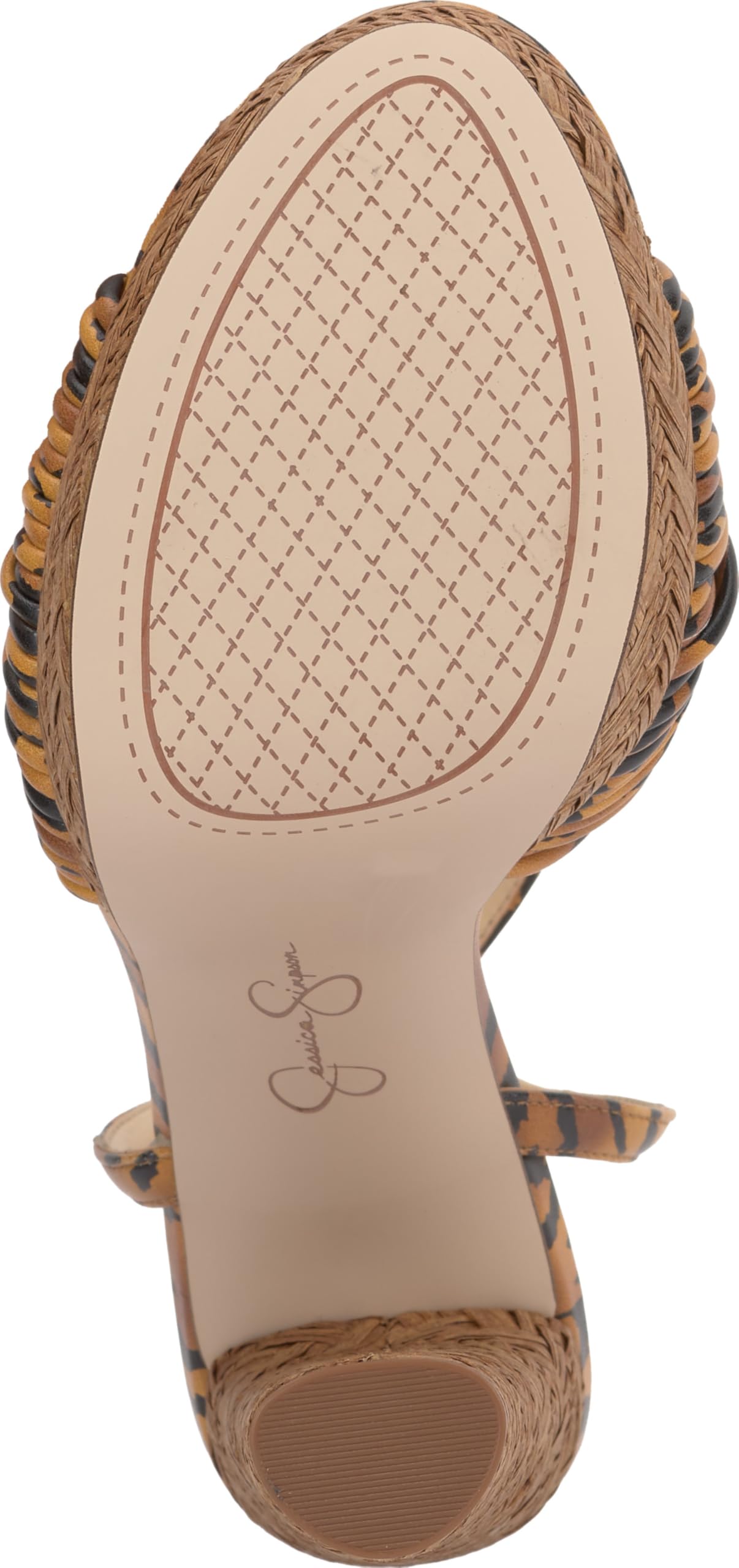 Jessica Simpson Women's Immie Platform Sandal, Natural Tiger Print, 11