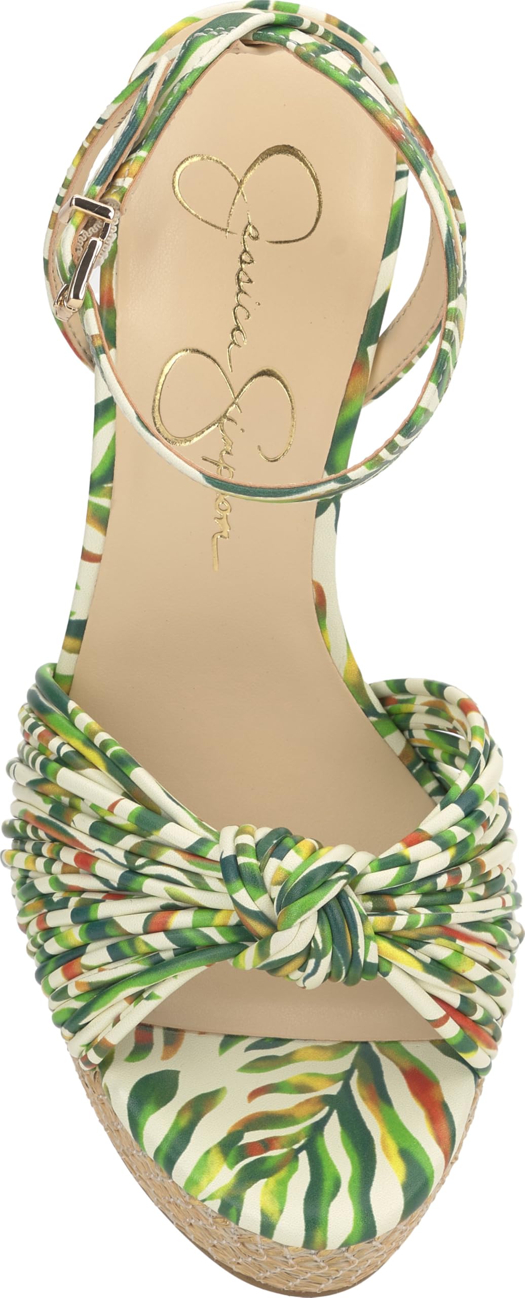 Jessica Simpson Women's Immie Platform Sandal, Green Multi Jungle Jacquard, 11