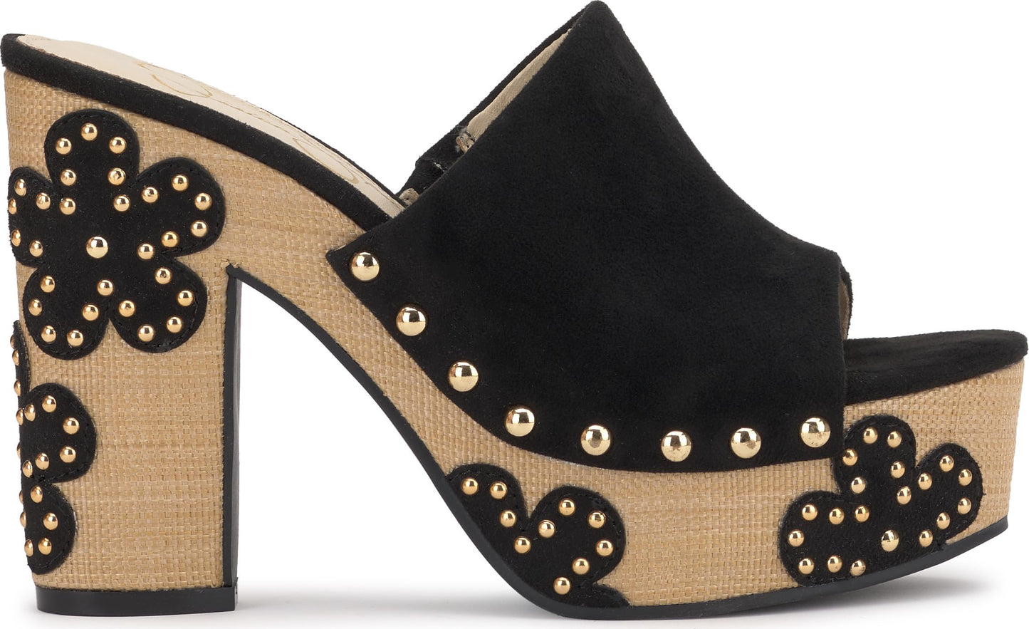 Jessica Simpson Women's Shelbie Platform Sandal, Black Supreme Microsuede, 7.5