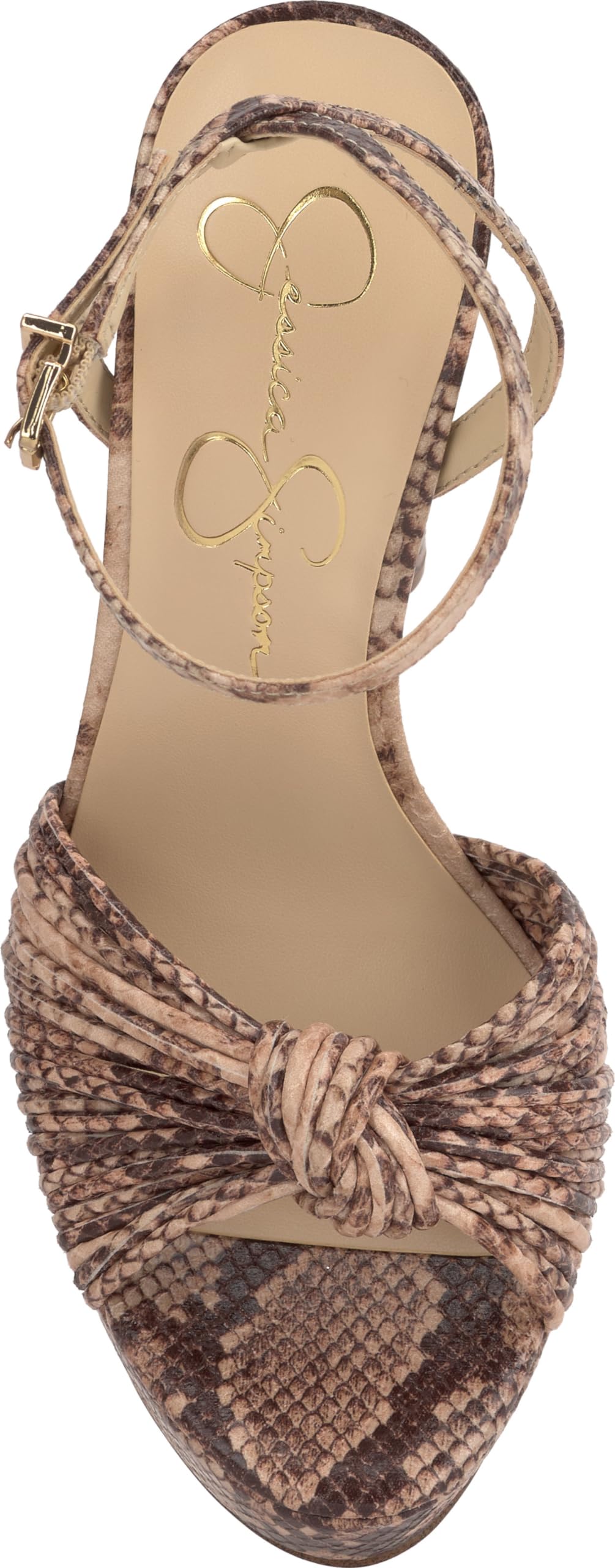 Jessica Simpson Women's Immie Platform Sandal, Natural Snake Print, 8