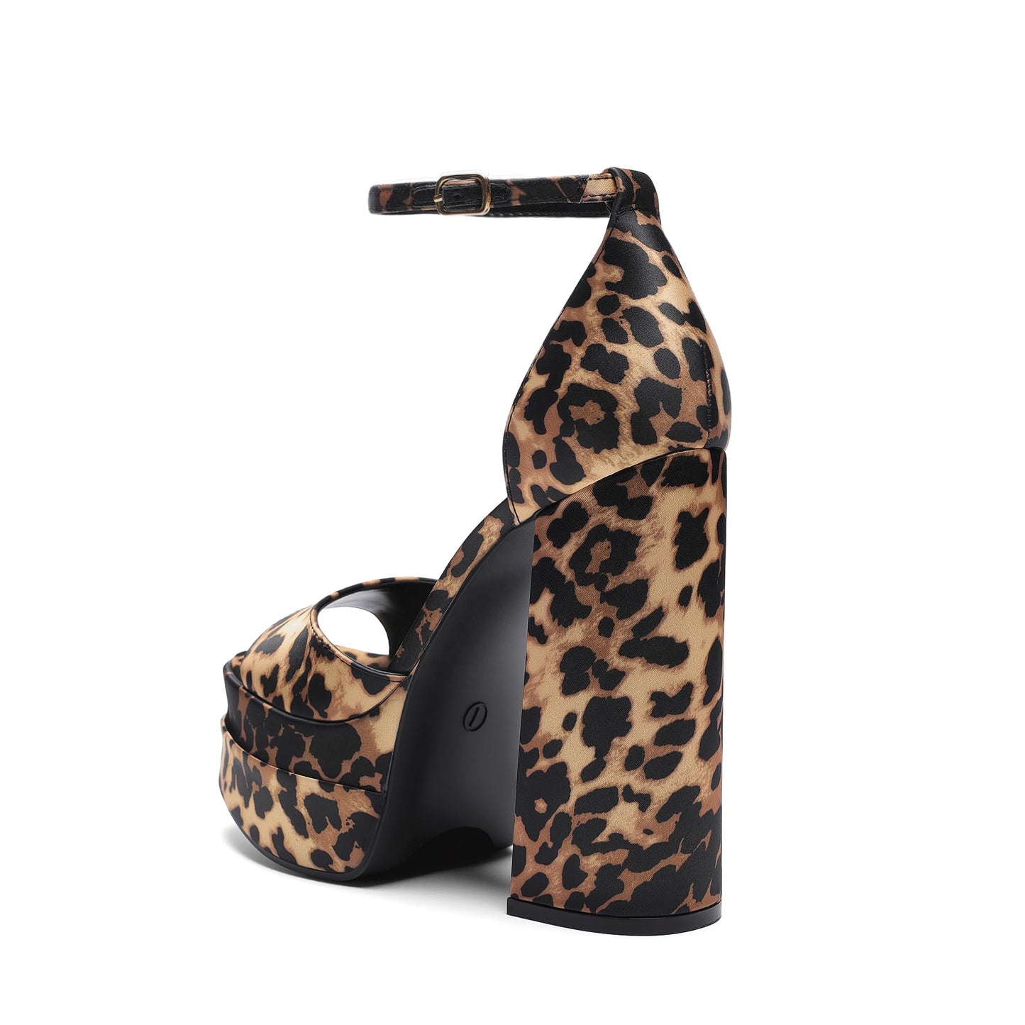 DREAM PAIRS High Heels Chunky Block Platform Heels for Women Ankle Strap Sexy Open Square Toe Heels Dressy Pumps Sandals,Size 8,Leopard,SDHS2324W