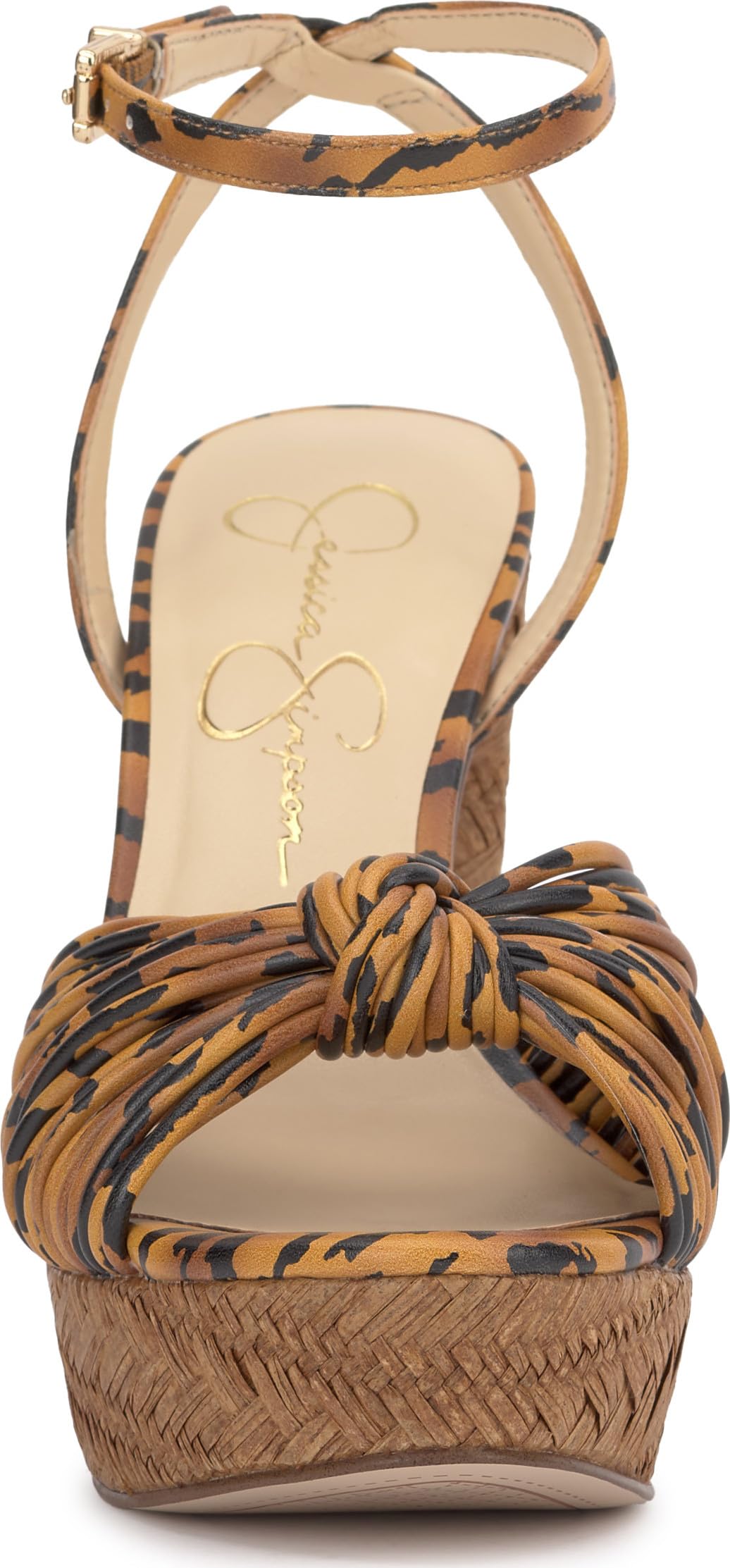 Jessica Simpson Women's Immie Platform Sandal, Natural Tiger Print, 11