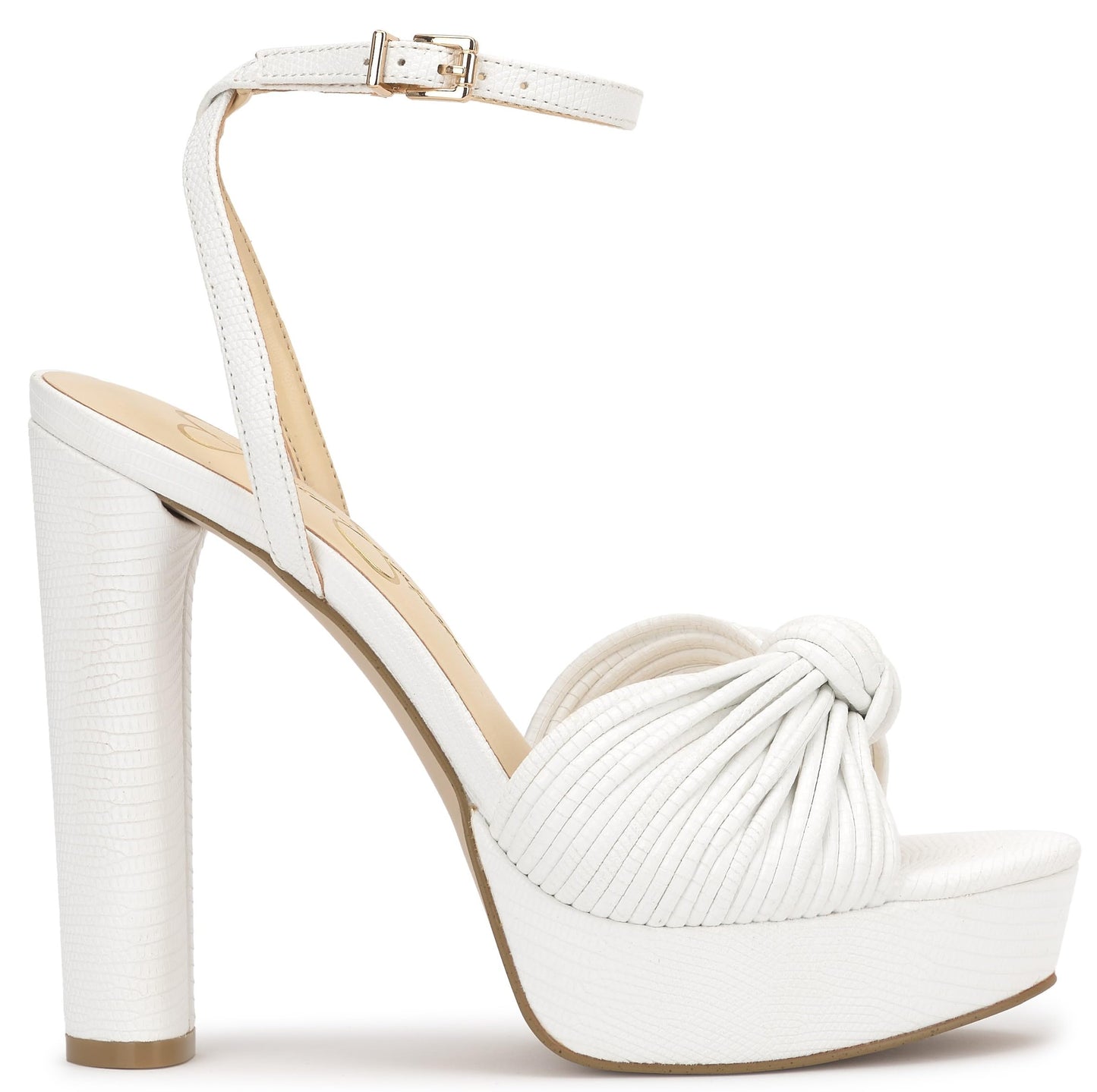 Jessica Simpson Women's Immie Platform Sandal, White Mini Lizard, 11