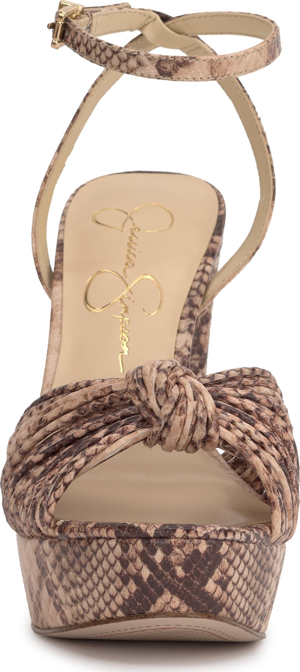 Jessica Simpson Women's Immie Platform Sandal, Natural Snake Print, 8