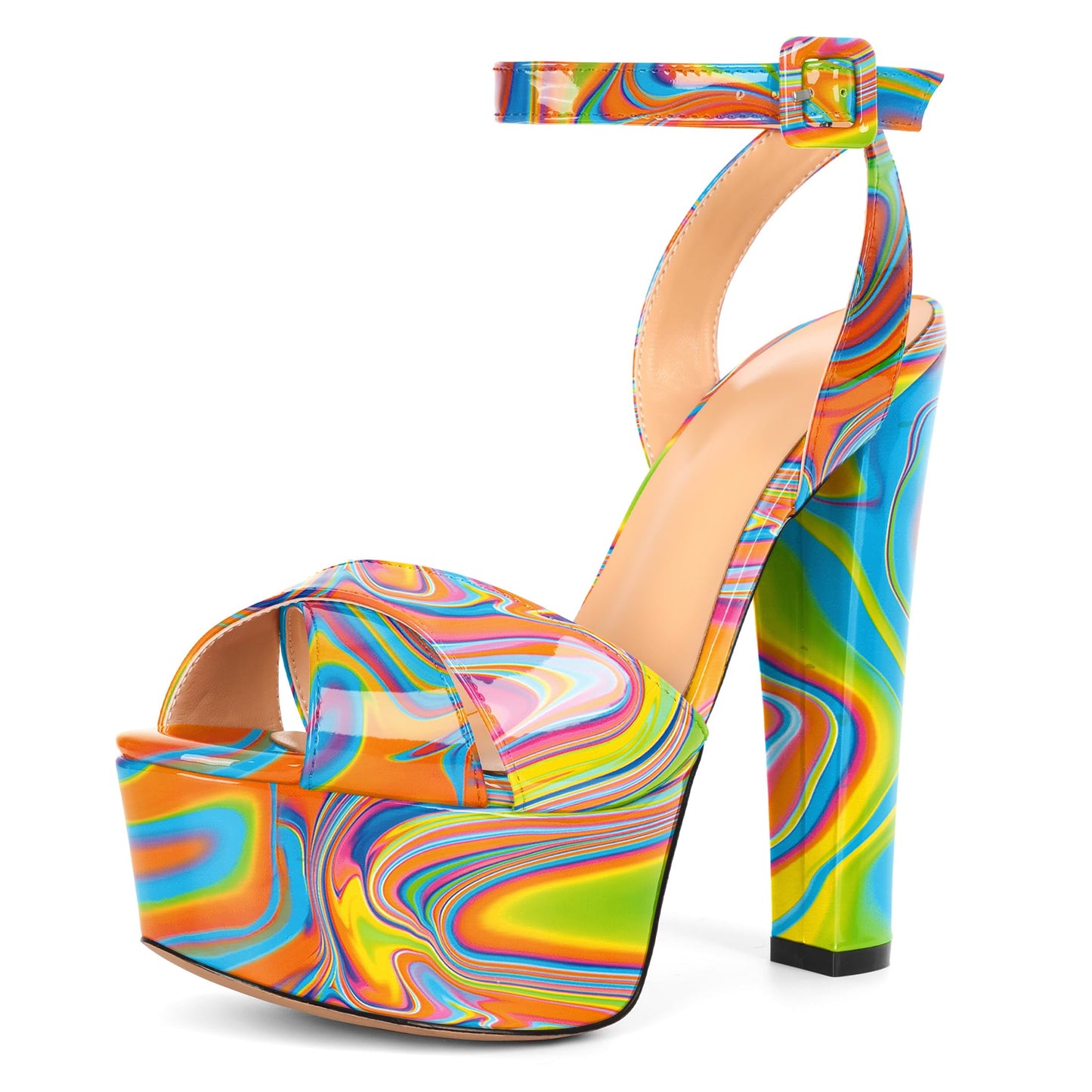 Rainbow Eldof Women's Platform Chunky High Heel