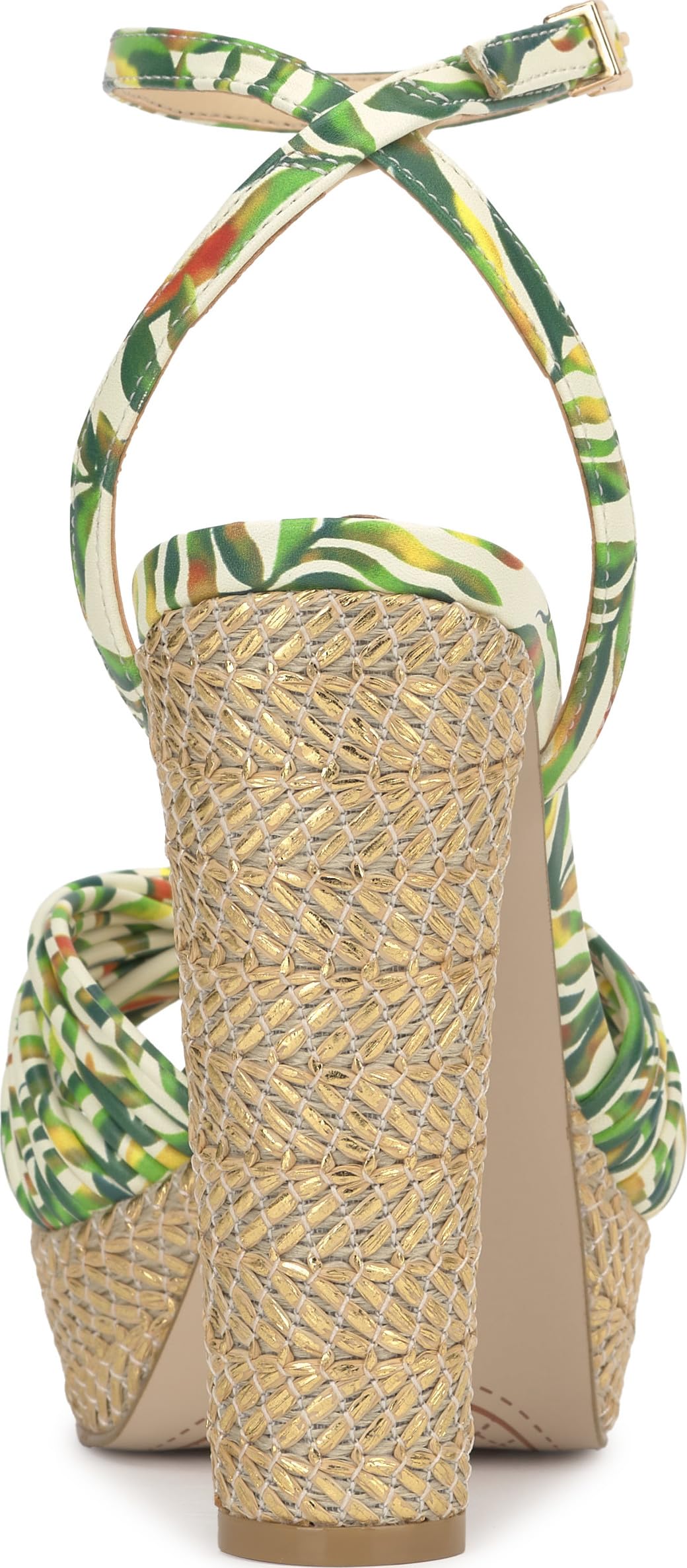 Jessica Simpson Women's Immie Platform Sandal, Green Multi Jungle Jacquard, 11