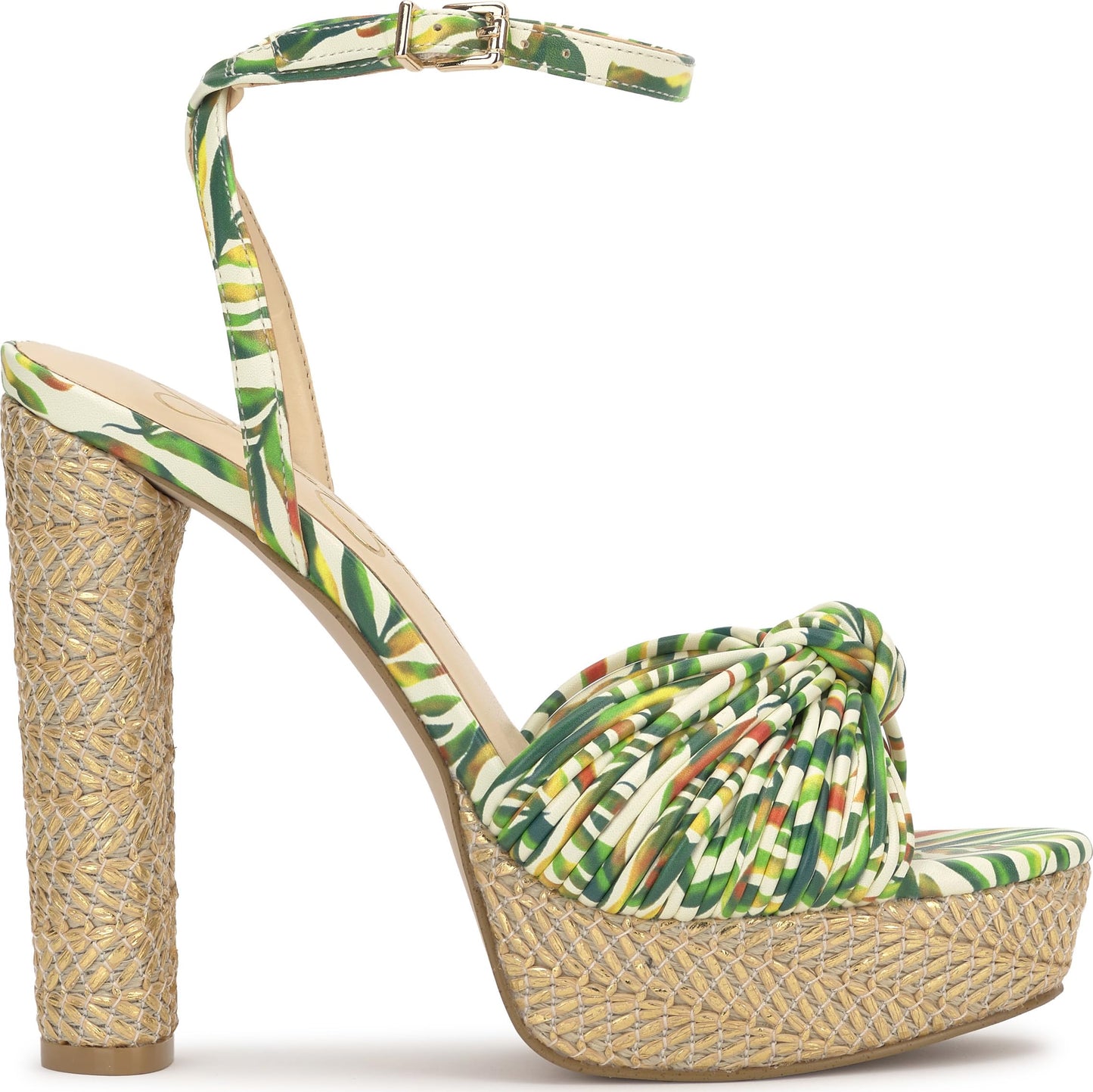 Jessica Simpson Women's Immie Platform Sandal, Green Multi Jungle Jacquard, 11