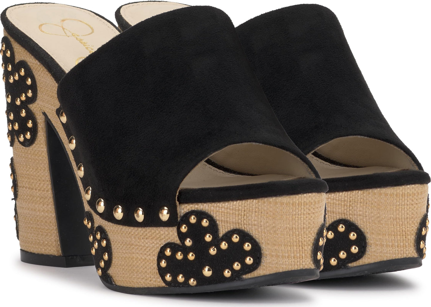 Jessica Simpson Women's Shelbie Platform Sandal, Black Supreme Microsuede, 7.5