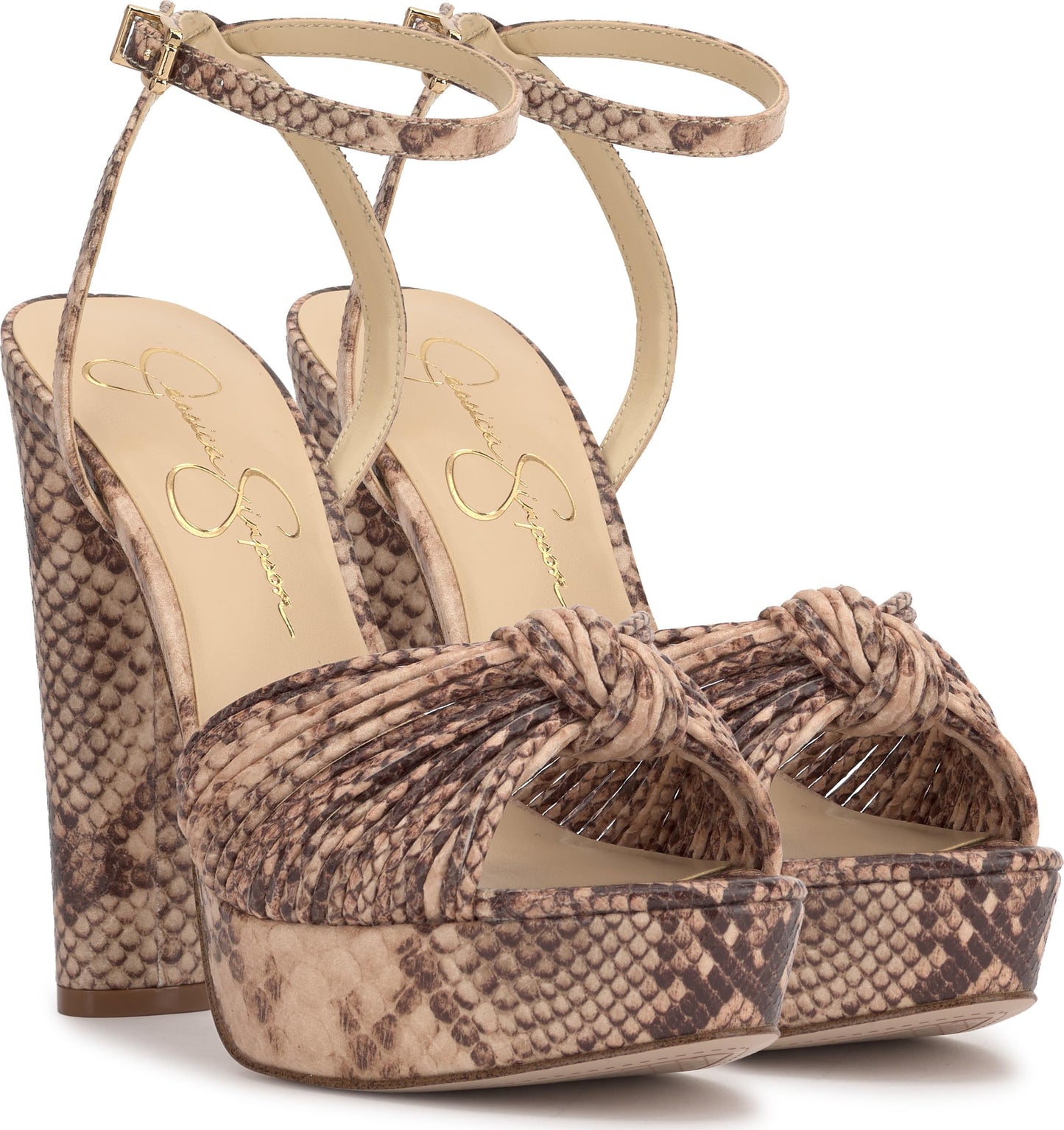 Jessica Simpson Women's Immie Platform Sandal, Natural Snake Print, 8