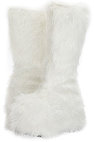 Ellie Shoes Women's 500-Fuzz Boot, White, 8 US/8 M US