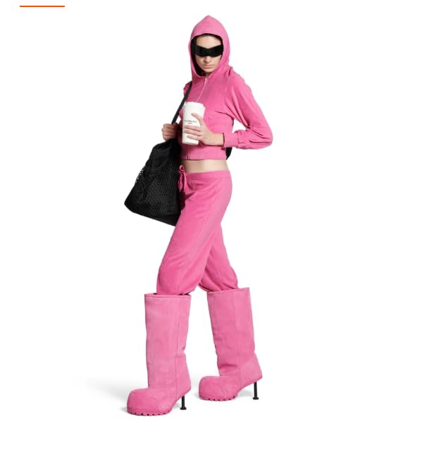 fur arttisann Women's Autumn Winter Warm Snow Boot High Heels Long Boots With Real Leather Shoes (Rose Pink, Adult, Women, 9, Numeric, US Footwear Size System, Medium)