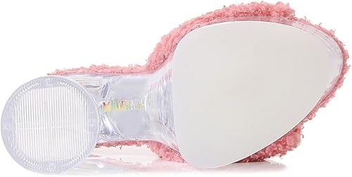 OXCOWNIU High Heeled Transparent Sandals Platform, PVC Sole, Faux Fur Lining Women's High-heeled Sandals