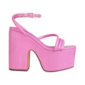 Privileged Lemon Drop Jicole Ankle-Strap Platform Heels for Women (Pink, US Footwear Size System, Adult, Women, Numeric, Medium, 10)