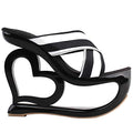 SHOW STORY Trendy Black White Two Tone Strappy Bridesmaids High Heel Platform Party Sandals,LF40218BK35,4US,Black