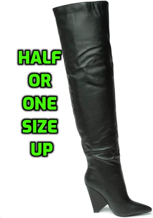 Liliana Women Wedge High Heel Over Knee Boots Nano-2 Black 7