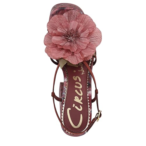 Circus NY By Sam Edelman Women's Siena Flower Heeled Sandal, Spiced Merlot Multi, 7