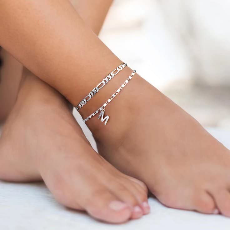 Silver Custom Initial Anklet