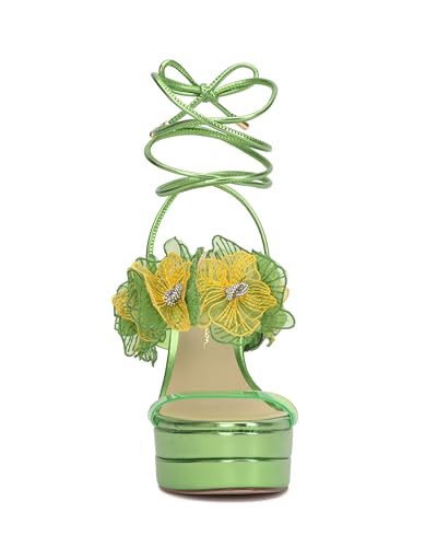 Jessica Simpson Iyla Flower Double Platform Sandal, Bright Green, 9.5