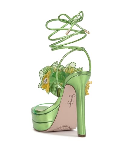 Jessica Simpson Iyla Flower Double Platform Sandal, Bright Green, 9.5