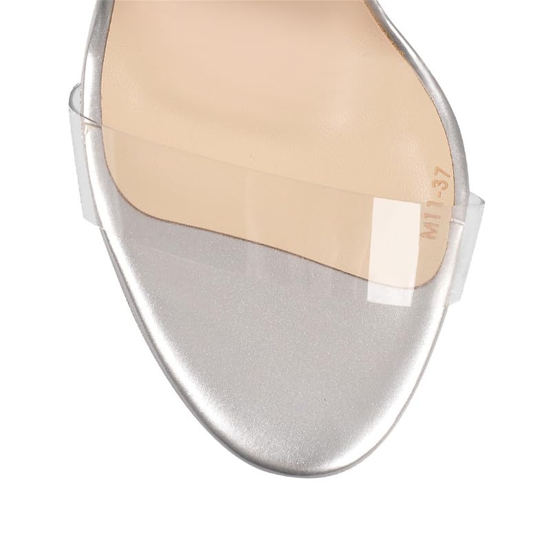 Richealnana Women's Rhinestones Lace Up Crisscross Stiletto Heel Strappy Sandals For Party Prom Silver US