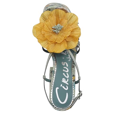 Circus NY By Sam Edelman Women's Siena Flower Heeled Sandal, Cool Mint Multi, 7