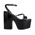 Privileged Lemon Drop Jicole Ankle-Strap Platform Heels for Women (Black, US Footwear Size System, Adult, Women, Numeric, Medium, 10)