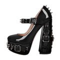 onlymakerheels Mary Jane Rivet Platform Chunky Heel Back Strap Pumps Black Size12