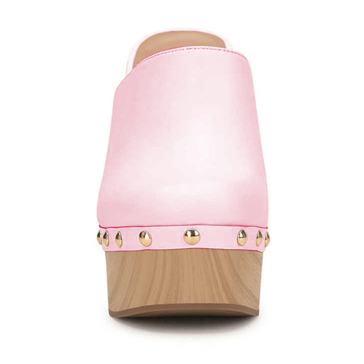Pink FSJ Women Closed Round Toe Mules
