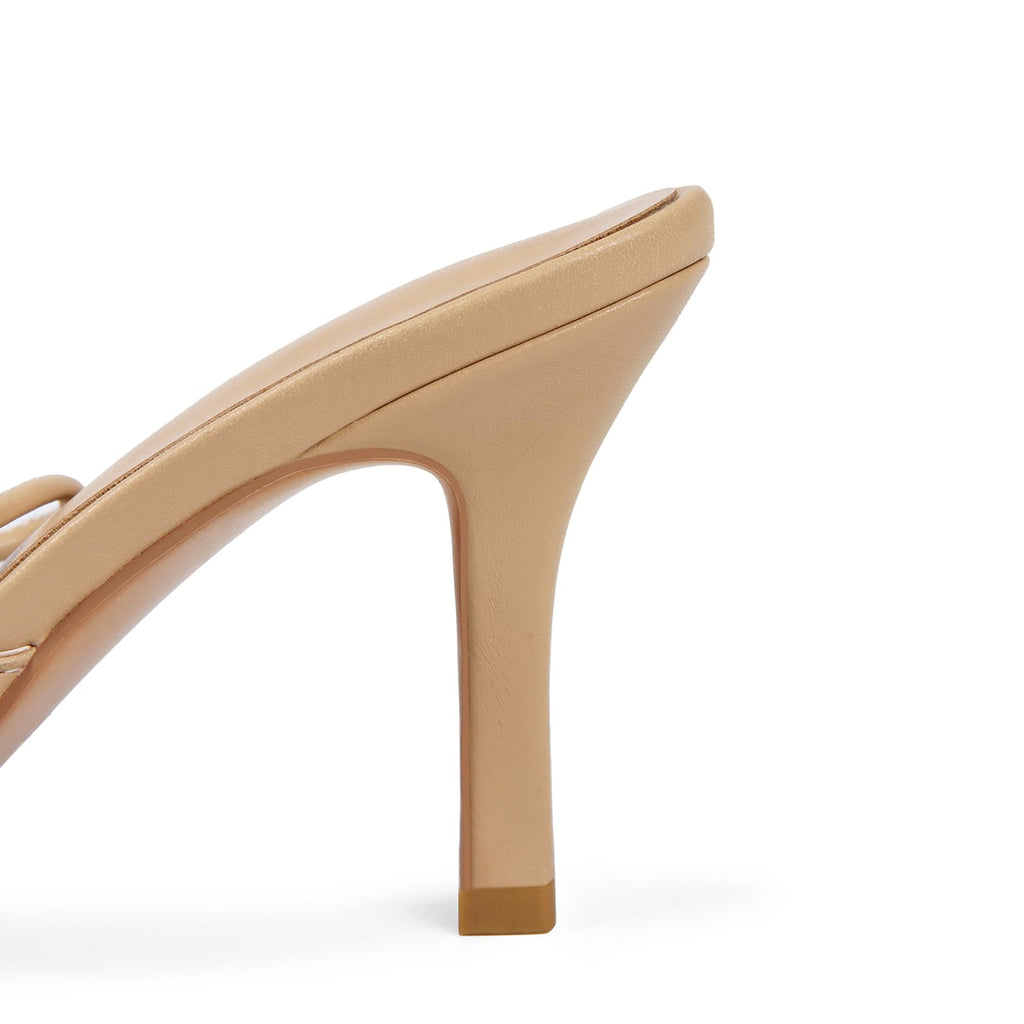 Saint Leia Women's 4IN High Heel Sandals Nude Stiletto Pumps with Gold Silver Pearls Heels for Weddings Parties and Evening Wear (Nude Gold,