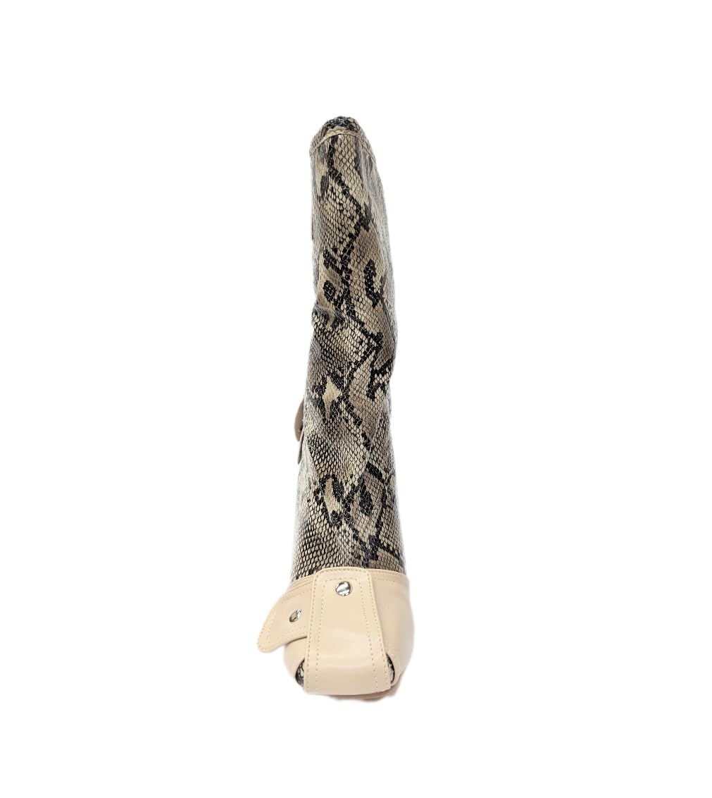 LEMONADE women Buckle Detail Square Toe Wedge Heel Ankle Boot Mayu Snake PU