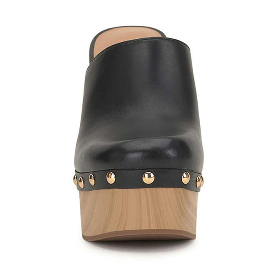 Black FSJ Women Closed Round Toe Mules