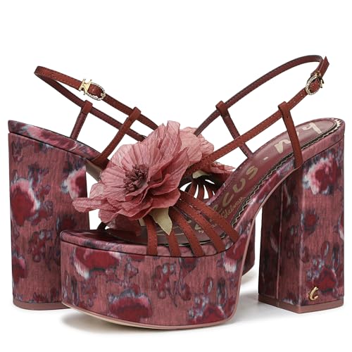 Circus NY By Sam Edelman Women's Siena Flower Heeled Sandal, Spiced Merlot Multi, 7