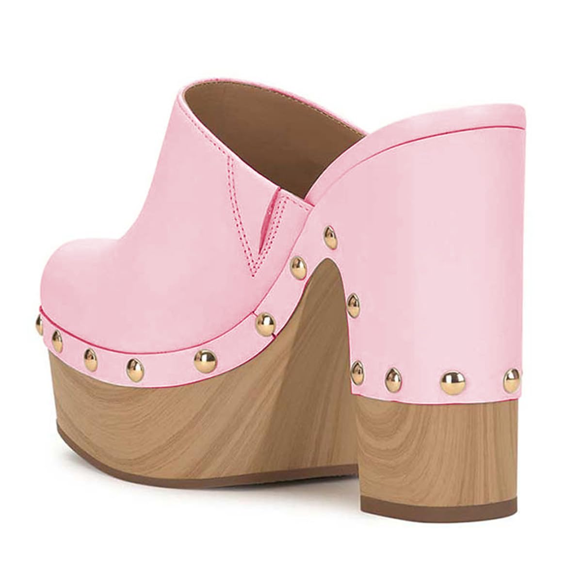 Pink FSJ Women Closed Round Toe Mules