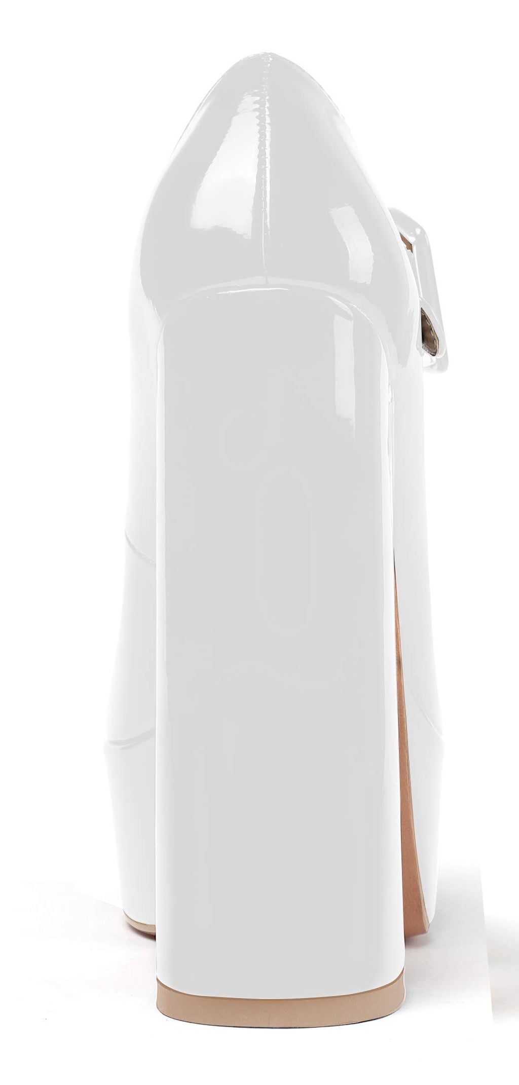 White Eldof Women's Platform Mary Jane Pumps