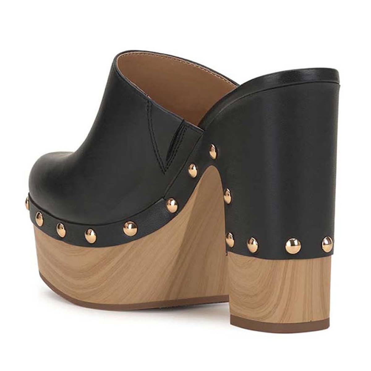 Black FSJ Women Closed Round Toe Mules