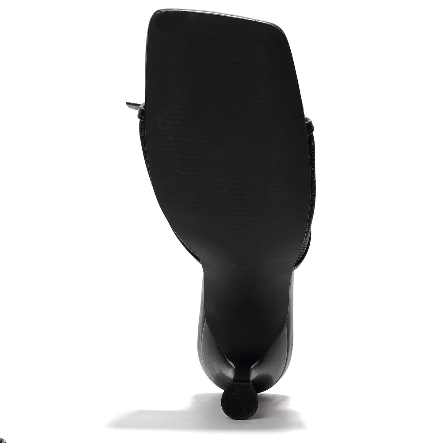 Cape Robbin Women's Slip On Square Toe Mid Heels with Bow Detail and Breathable Mesh Upper - Comfortable Low Heel Sandals for Women Dressy (Manon) Black