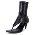 Maiyang Women Open Split Toe Sandal Boots Ankle High Zip up Kitten Low Heels Fashion Party Prom Shopping Shoes Size 8.5 Black
