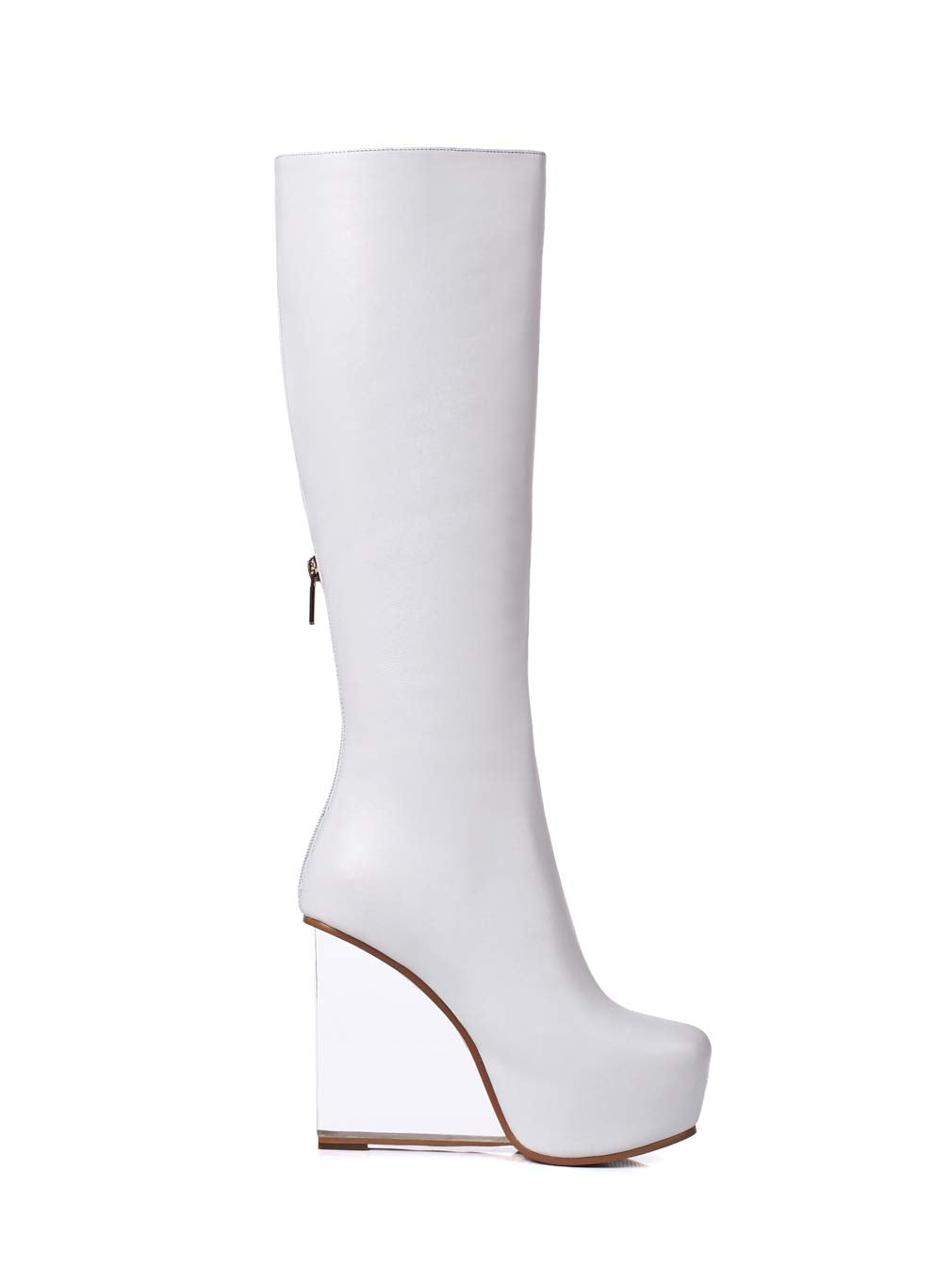 White TinaCus Women's Handmade Genuine Leather Calf Boot