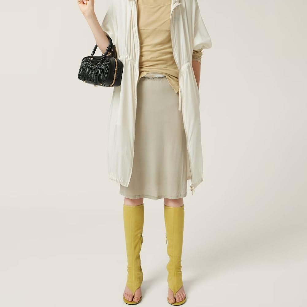 Women's Thong Style Open Toe Knee High Boots with Zipper Stretch Kitten Low Heel Tall Sandal Boots Kitten Heels Sandal Boots (Yellow matte, Adult, Women, 8.5, Numeric, US Footwear Size System, Medium)