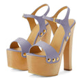 YDN Women's Platform Heeled Sandals Open Round Toe Chunky High Heels Backless Ankle Strap Sexy Casual Shoes for Spring Summer Party