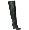 Liliana Women Wedge High Heel Over Knee Boots Nano-2 Black 7