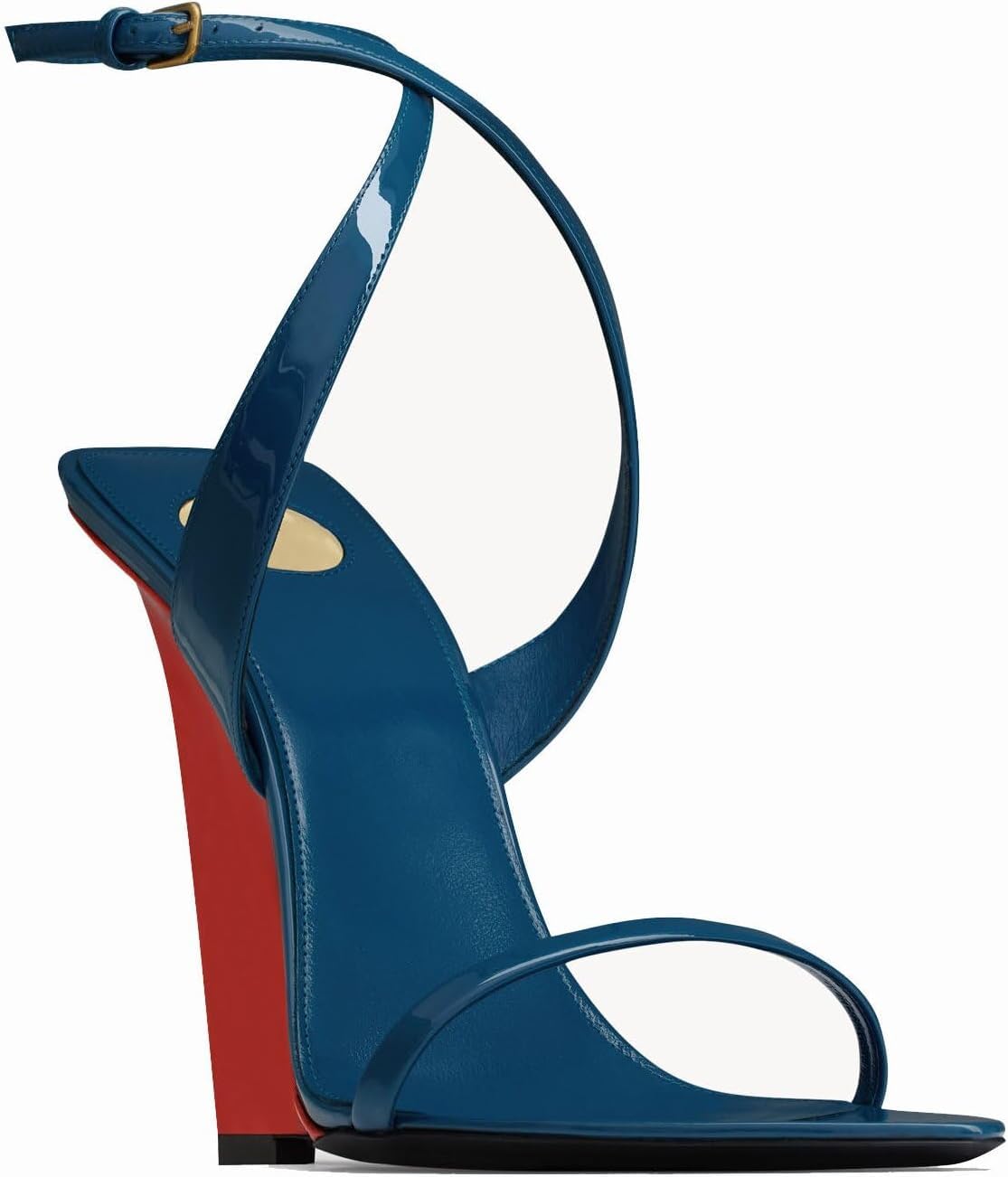 CAGLGLZ Wedge Sandals for Women Strappy Wedge Heels Pointed Open Toe Heeled Sandals Buckle Ankle Strap Pumps Sexy Wedding Dress Shoes(red,9)