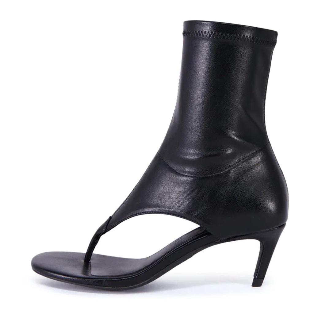 Maiyang Women Open Split Toe Sandal Boots Ankle High Zip up Kitten Low Heels Fashion Party Prom Shopping Shoes Size 8.5 Black