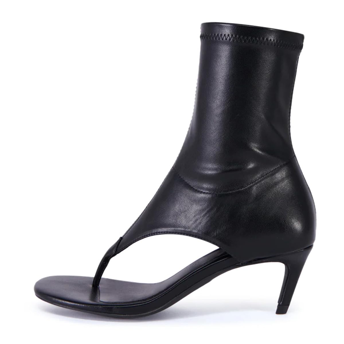 Maiyang Women Open Split Toe Sandal Boots Ankle High Zip up Kitten Low Heels Fashion Party Prom Shopping Shoes Size 8.5 Black