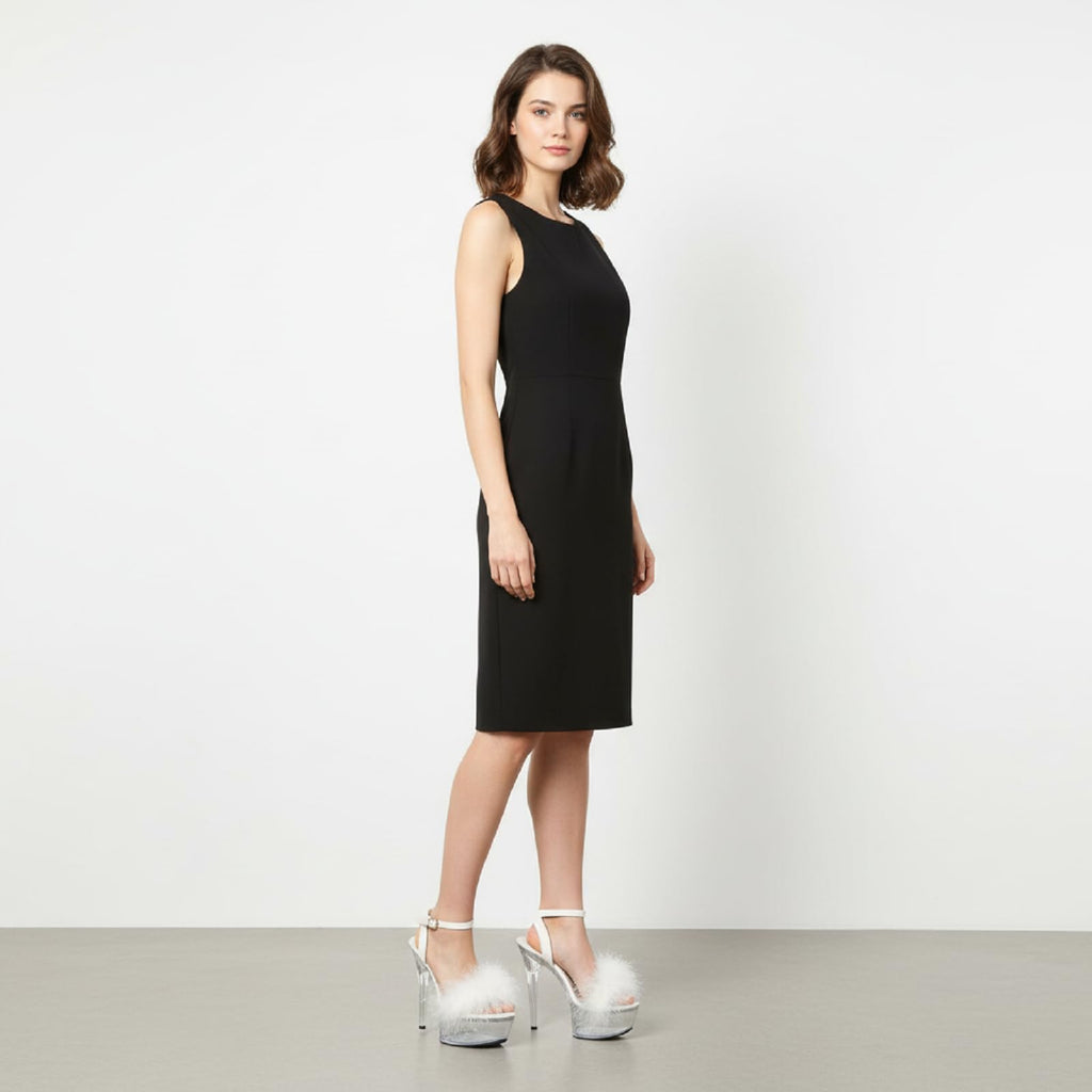 Baffoloo Women's Clear Platform Stiletto Fuzzy High-heeled Sexy Heels for Pole Dancing Heels Sandals White