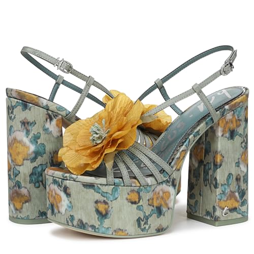 Circus NY By Sam Edelman Women's Siena Flower Heeled Sandal, Cool Mint Multi, 7