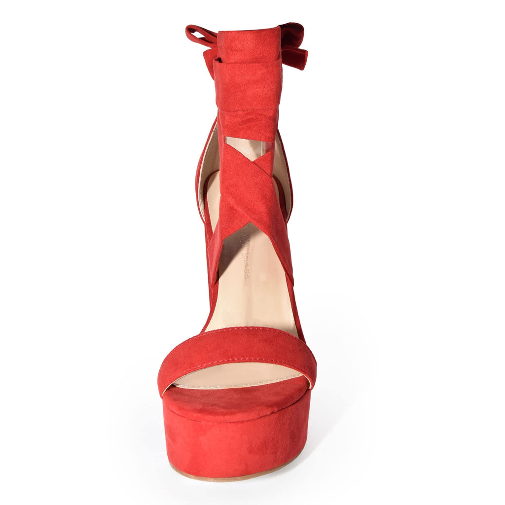 Wild Diva Women’s Lace Up Crisscross Platform Chunky Block Heel Sandals-RDVS-